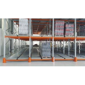 Estantes Dinâmicas - Armazenagem de produtos em paletes estruturadas compactas que "incorporam" caminhos de rolos.